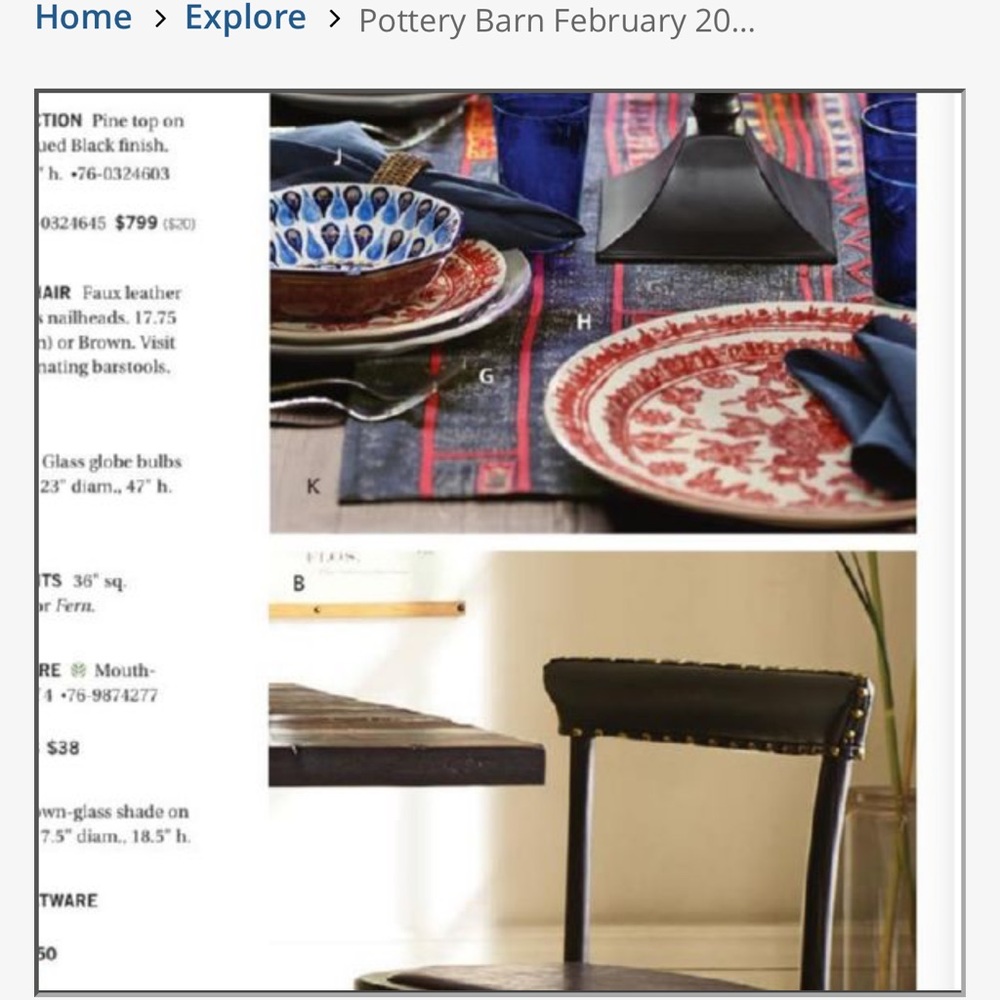 New Pottery Barn Zamora Glazed StonewarevDinner Plates, 10”D, Red/White- S/4 - Picture 8 of 8
